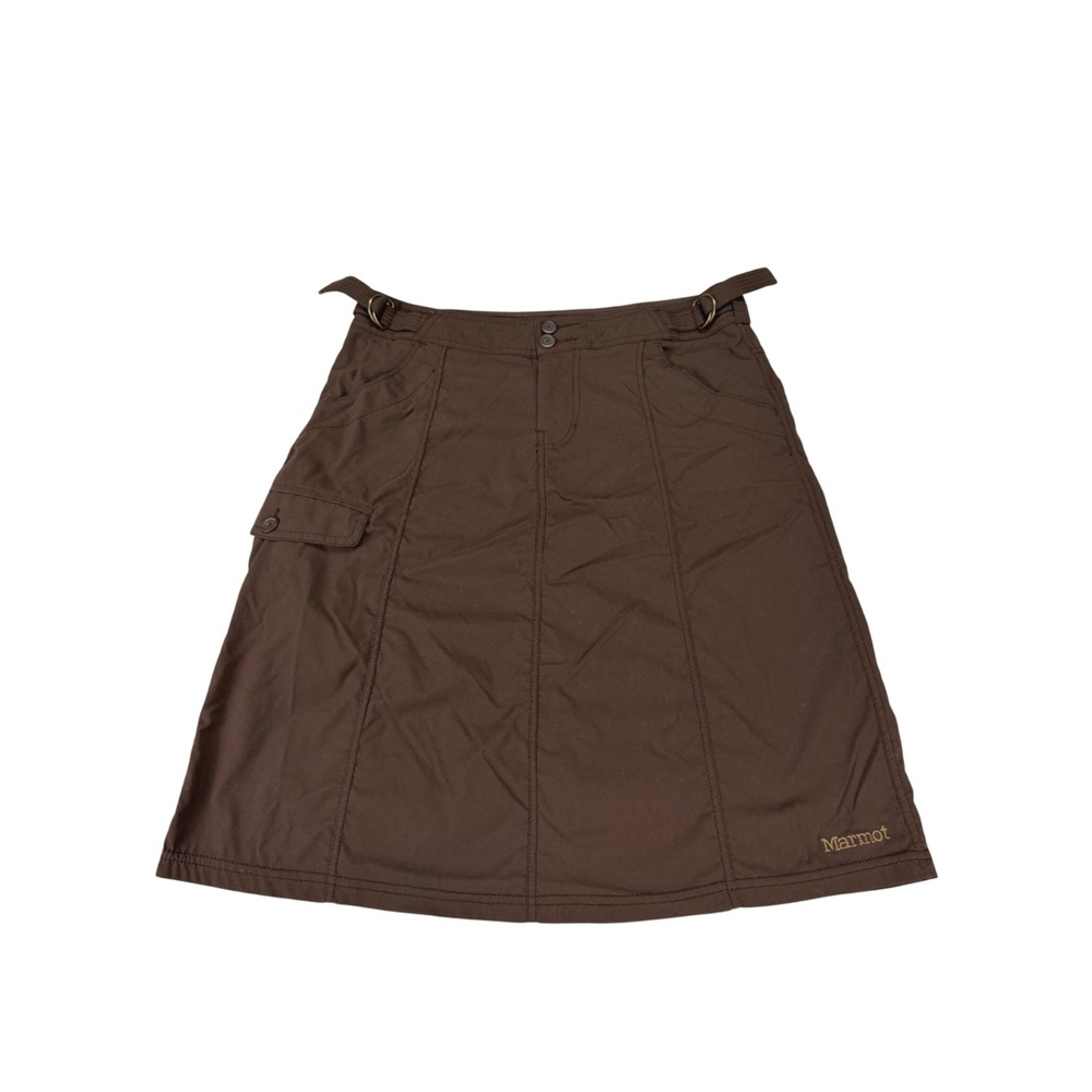 Marmot Womens Brown Recycled Nylon Stretch Hiking Cargo Skirt Size 6
